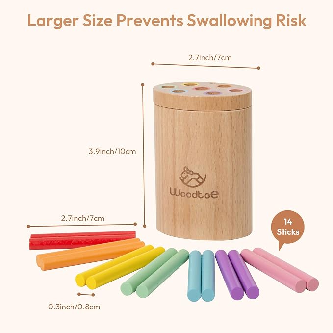 Montessori Sorting Sticks Toy, Wooden Sensory Toy for Toddlers Ages 1-3 | 7 Color Matching Game, Fine Motor Skills, Color Cognition Activity, 18 Month Old Toys, Birthday Gift for Boys and Girls