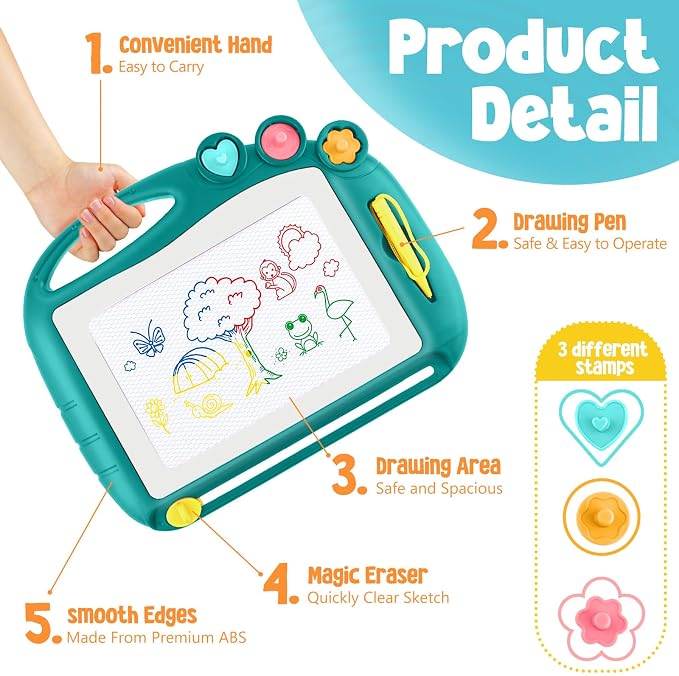 Magnetic Drawing Board, Toddler Toys for Age 3 Boys Girls, Toddler Drawing Board, Birthday Easter Christmas Halloween Kids Toy Gifts for Boys and Girls