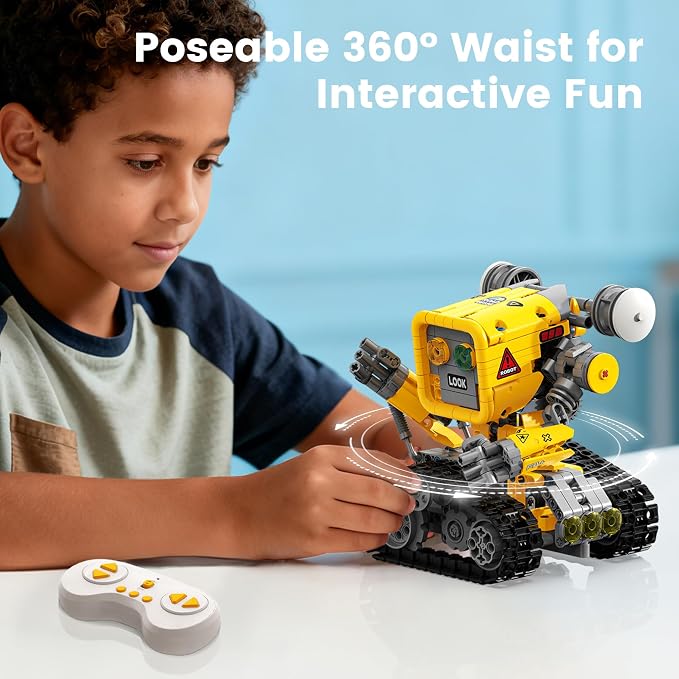 5-in-1 STEM Robot Building Kit, APP & Remote Control Robotics Kit | Build & Rebuild 5 Models with One Kit, Control with App or Remote, STEM Engineering Play, Birthday Gift for Kids Ages 8+