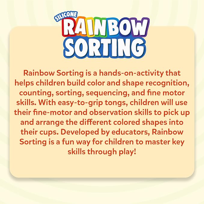 Skillmatics Silicone Rainbow Sorting Game – Learning & Educational Toy | Matching, Counting & Sequencing, Color Recognition, Fine Motor Skills, Gift for Toddlers, Boys and Girls Ages 3, 4, 5, 6