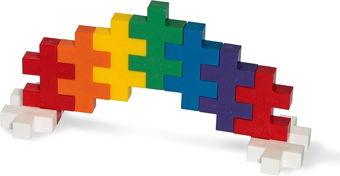 PLUS PLUS Big 15 Piece Basic Mix Tube - Large Building Blocks for Toddlers | Quiet Stem Toys for Toddlers, Prek Classroom Essentials, Waffle Blocks Jumbo, Stem Bins for Classroom, Sensory Bins