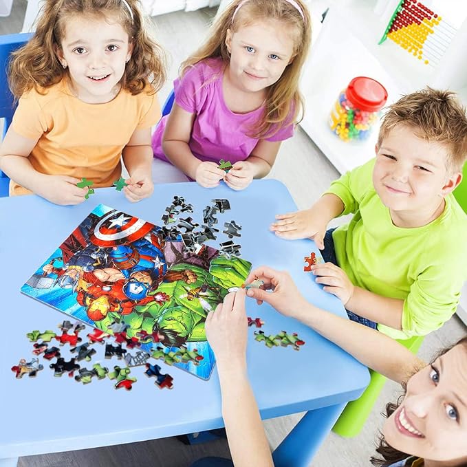 LELEMON Puzzles for Kids Ages 4-6,100 Piece Puzzles for Kids in Metal Box | Childrens Educational Kids Puzzles Jigsaw Puzzles for Kids Ages 6-8,100 Piece Puzzle Games Puzzle Toys for Girls and Boys