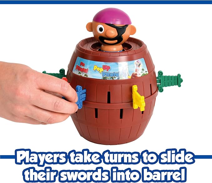 TOMY Pop Up Pirate Family Action Game - 2-4 Players - Ages 4 Years+ | Family Game Night, Easy Toddler Games, 3 Ways to Play, Great for Pirate Themed Birthday Parties or Indoor Recess