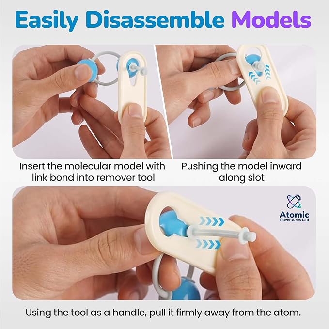 Educational Molecule Model Kit for Kids - Organic Chemistry Molecular Model Kit with Guide & STEM Learning Activity Cards for Teens & Adults to Build 3D Molecules, Atoms, Bonds