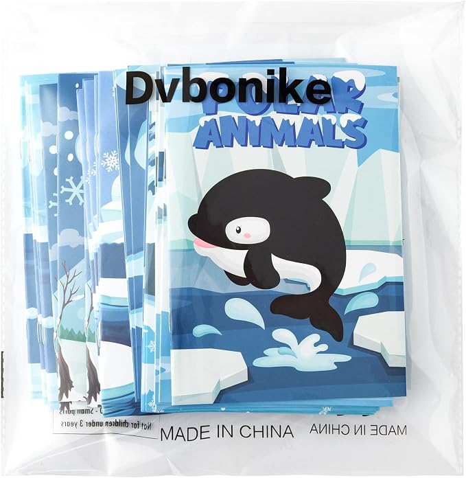 24Pcs Polar Animals Coloring Books Winter Theme DIY Art Booklet Drawing Pattern Including Arctic Bear Penguin Birthday Party Favors Gifts Home Classroom Activity Supplies for Kids Age 4-8