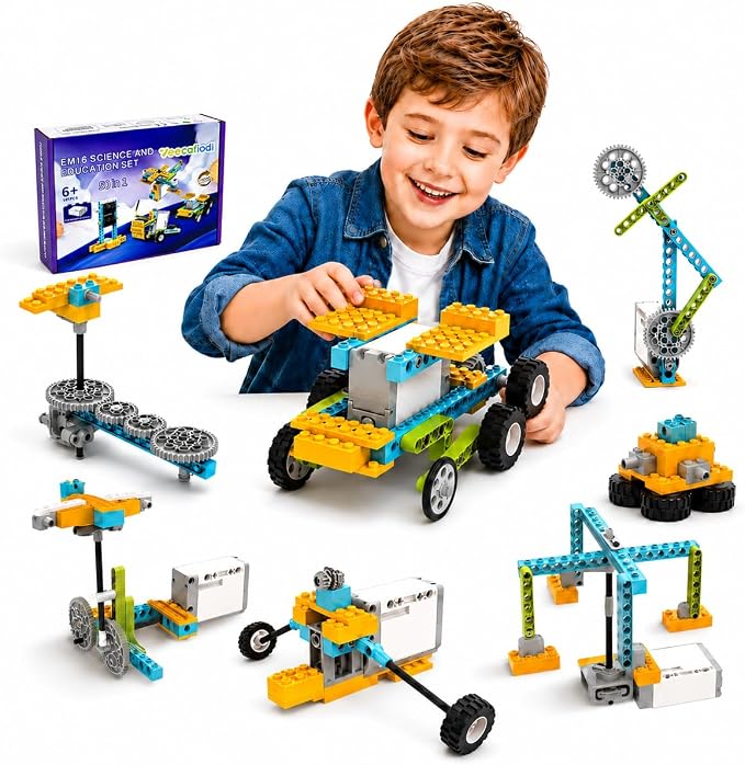Veecafiodi Science Kits for Kids Age 8-12, 50 in 1 STEM Toys for Kids 6-12, Motorized Building Toy for Boys Girls, Educational Engineering Set, Birthday Gift