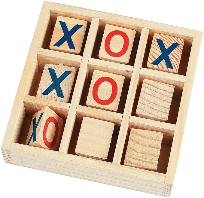 Wooden Tic Tac Toe Board Game - Strategy Game for Kids - Toy for Road Trips and Indoor Play | Strategy Game, Road Trips, Indoor Play
