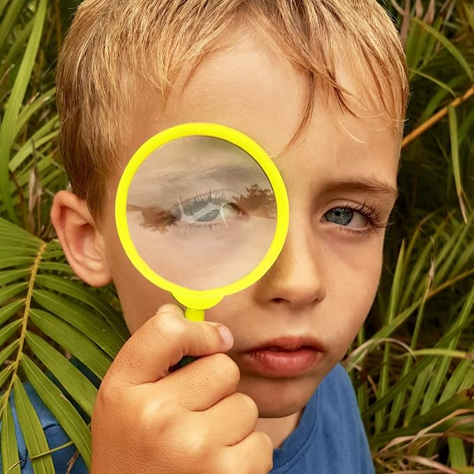 Adventure Kidz Yellow Outdoor Exploration Kit for Children | Binoculars, Flashlight, Compass, Fox Whistle & Magnifying Glass, Backpack Included