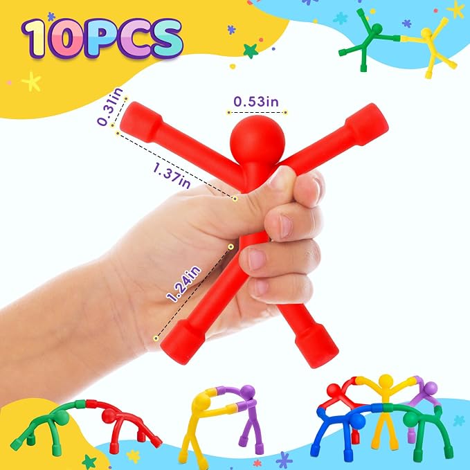 Magnetic Toddlers Sensory Toys, 10Pcs Road Trip Car Airplane Travel Activities Essentials Toy for Kids Ages 4-8, Fidget Toys for Adults Teens Boys girls Stress Relief, Fridge Magnet Men People