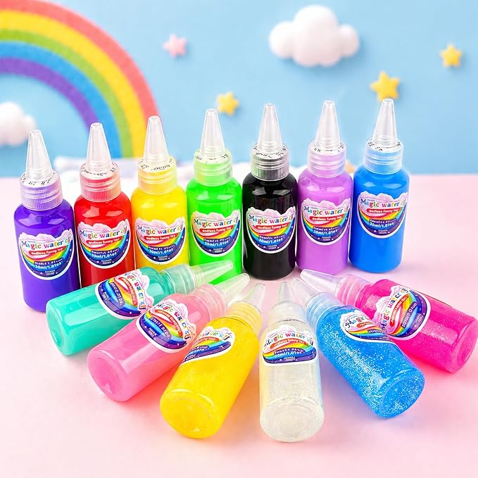 Louseadon Magic Water Elf Toy Kit for Kids, 13 Colors Magic Gel & 8 Molds, Make Your Own Water Pets, DIY Squishy Maker Set, Sensory Craft Toy, Party Favors & Gifts for Boys & Girls, Ages 3+