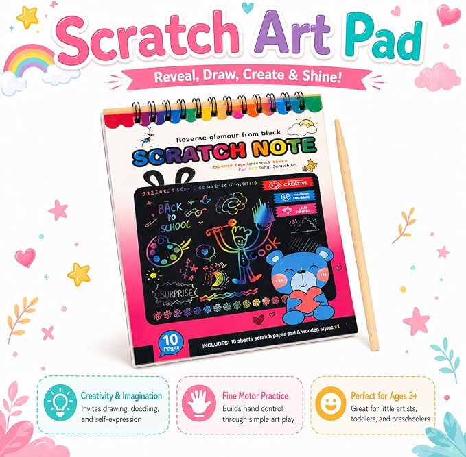 Calm Kids Sensory Kit - Screen-Free Busy Box Ages 3+ | 6-Piece Travel Toy Set, No-Mess Art and Play, Pink/Brown, Fine Motor Skill, Fidget, Quiet Time Fun