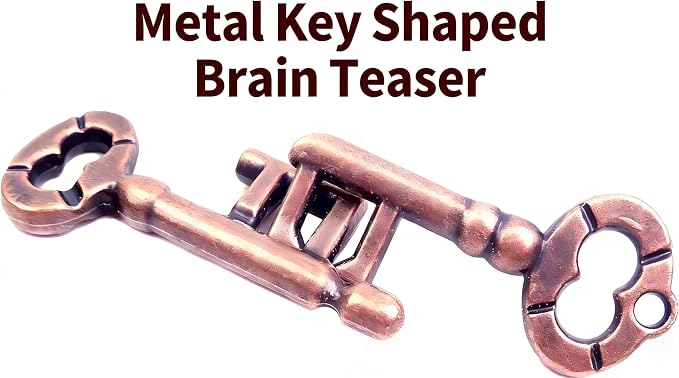 Traditional Metal Brain Teaser – Classic Puzzle Toy for Logic & Skill Development (Keys) | Metal, keys interlocking design, logic and patience, durable, for kids adults, IQ puzzle, group play