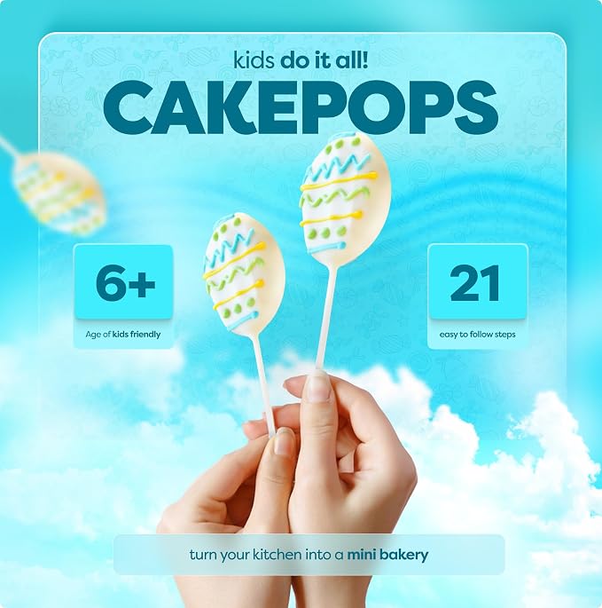 Baketivity Egg Shape Vanilla Cake Pops Kids Baking DIY Activity Kit