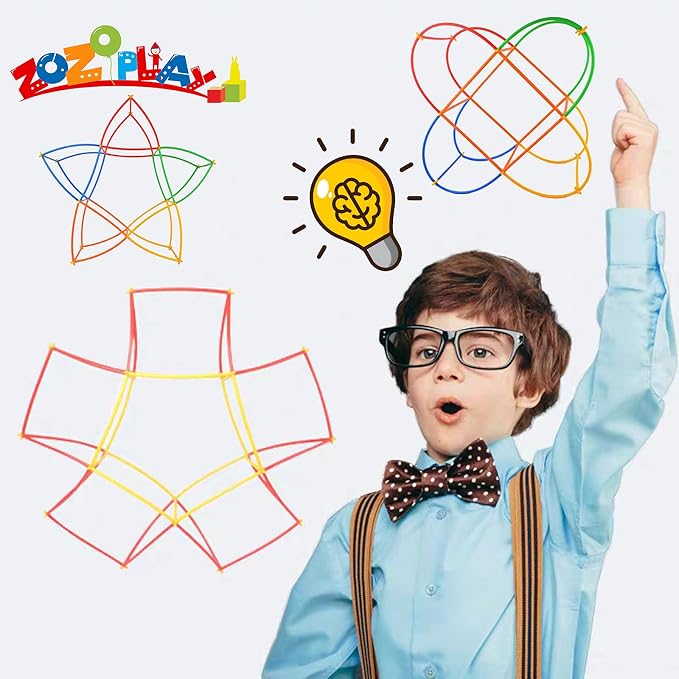 ZOZOPLAY Straw Constructor STEM Building Toys 400 Piece Straws and Connectors Building Sets Colorful Motor Skills Interlocking Plastic Engineering Toys Best Educational Toys Boy & Girl… | 400 colorful straws and connectors let kids 3+ build cars and ro...