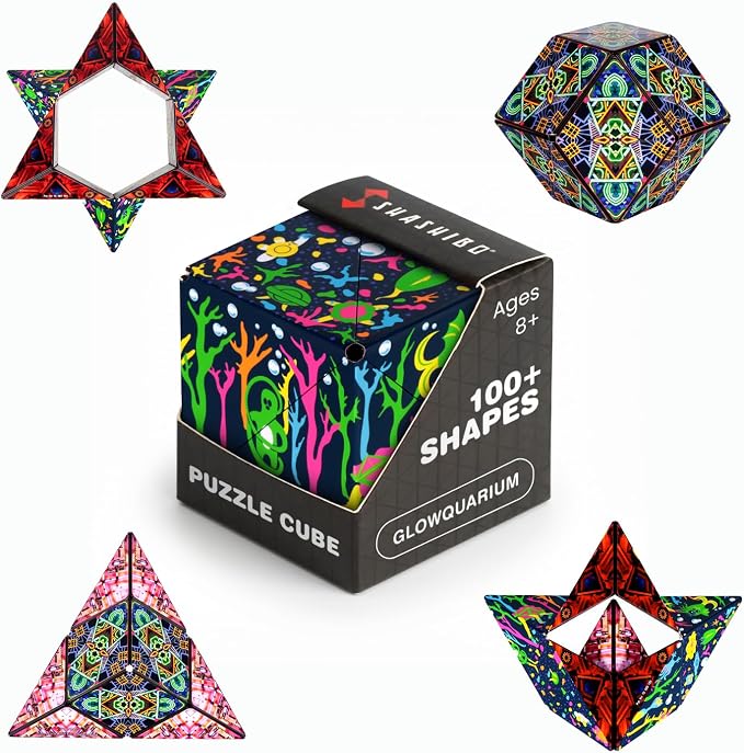 Shashibo DODECA Magnetic Puzzle Cube, Stress Relief Fidget Toy | 100+ Possible Shapes, Sensory Fidget Toy For Adults & Kids, Fun Shape Shifting Puzzle Box For All Ages