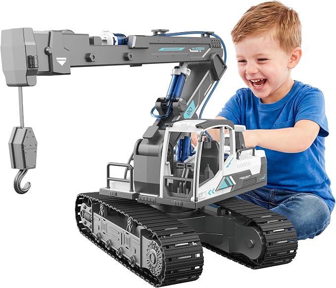 Hydraulic Crane Truck STEM Building Toy, 134 Pcs Engineering Kit for Kids | DIY Construction Kit, Hydraulic Robot Arm, No Battery Required, Mechanical Learning, Assembly Toy, STEM Engineering Activity