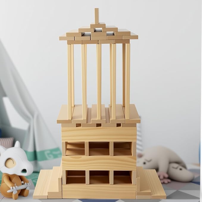 Giant Wooden Building Blocks for Kids& Classrooms - 32Pcs Extra Large Pine Construction Planks 19.7 in, Big Building Blocks Set for Outdoor & Indoor STEM Play, Jumbo Preschool Educational Toy (44 lbs)