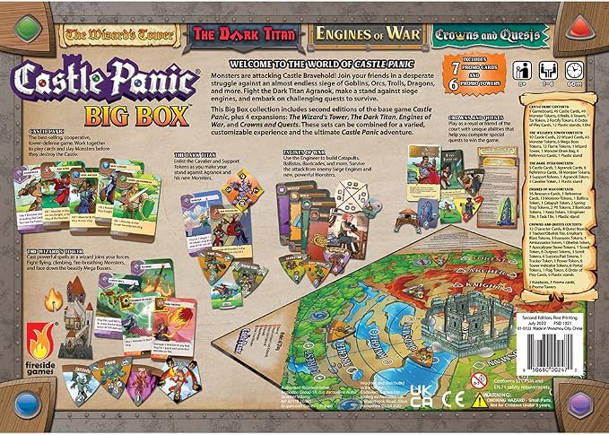 Fireside Games Castle Panic Big Box 2nd Edition Board Game | Includes base game and expansions, Cooperative strategy, Fantasy theme, Family game night, Deluxe collection