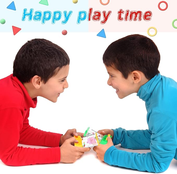 Gejoy 4 Pieces Water Games Handheld for Kid Small Retro Waterful Ring Toss Handheld Game Birthday Goodie Bags Stuffers School Classroom Prize Reward Pastime Car Toy Fidget for Boy Girl(Cute Style)