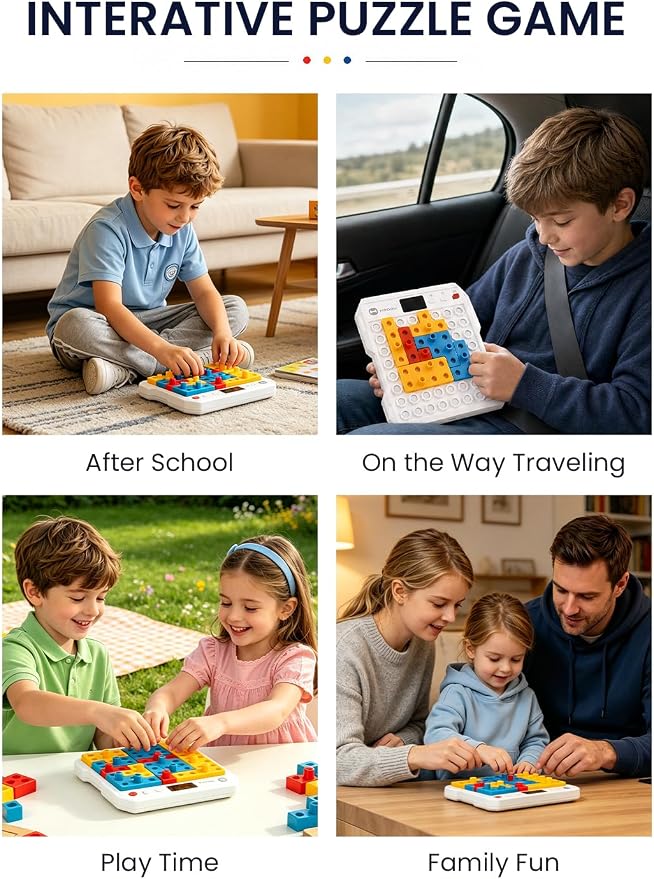 Super Blocks STEM Puzzle Game with 1000+ Patterns & Maze for Kids | Boosts logic & motor skills with block puzzle. Great for 4‑8, gift. Safe.