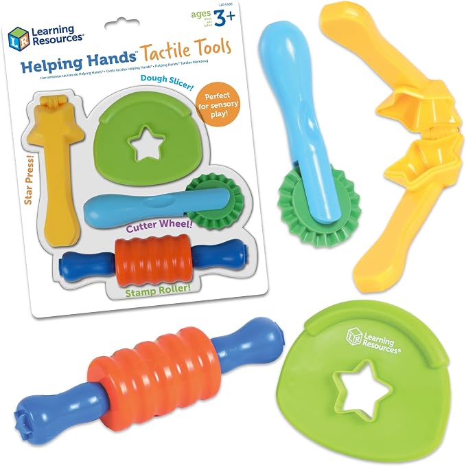 Learning Resources Helping Hands Tactile Tools - Sensory Bin Toys, Preschool Toddler Activities, Fine Motor Toy, Tools for Sensory Bins and Table, Montessori, Gifts for Boys and Girls