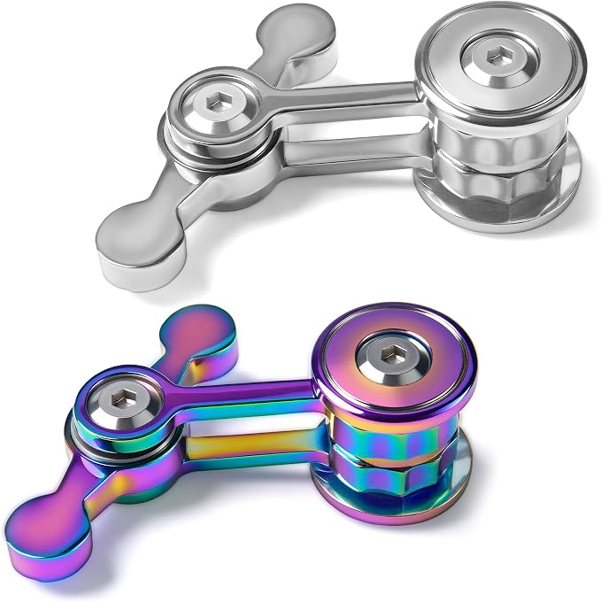 Fidget Spinner for Adults, Metal Silent Figette Office Desk Toy Quiet Cool Gadgets Gifts for Teen Boys Kid Anxiety Stress Relief Calm Down Sensory Autism Autistic ADHD Airplane Travel (Color+Silver)