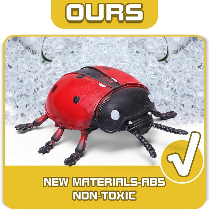 13 Pcs Realistic Insect Toys with Education Booklet and Gift Box, Fake Bugs | Plastic Bugs for Halloween, Party Decoration, Sensory Bin, Creepy Crawlers Toys for Toddler Boys Girls Age 3-5 5-7