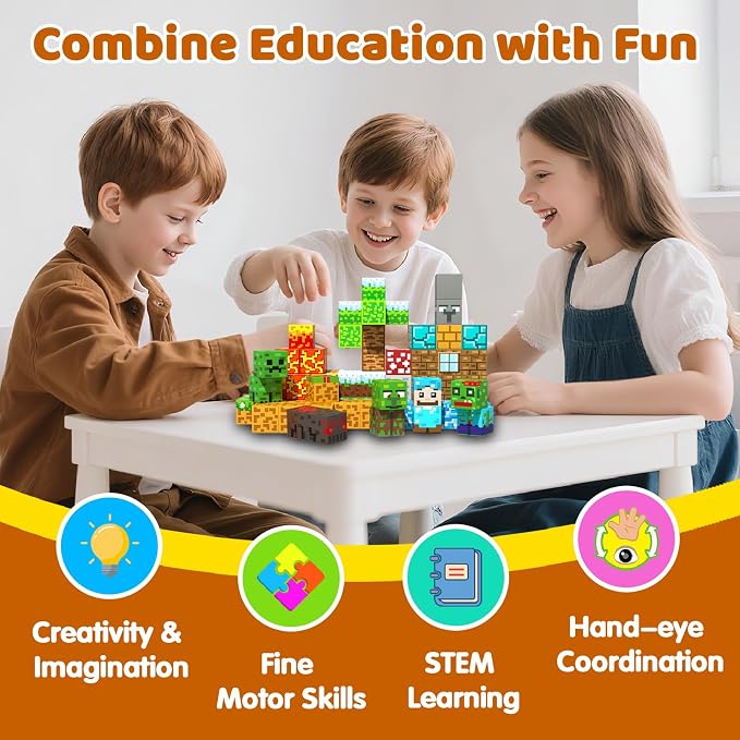 Magnetic Blocks, 100PCS Toys Building Cube Birthday Gifts for Kids | Magnetic Cubes, 0.8 inches Building Blocks, STEM Construction Toys Christmas Birthday Gifts for Kids Boys Girls