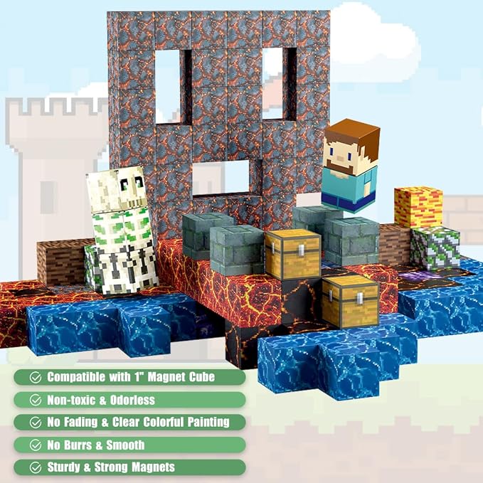 213PC Magnetic Blocks, Magnetic Building Blocks STEM Building Toys for Kids | educational stacking magnets cube for boys girls age 3+, ideal birthday gift party game supplies, construction toys