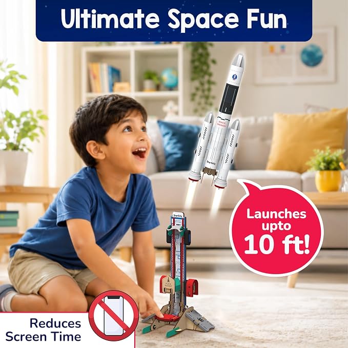 Smartivity DIY Rocket Launcher STEM Kit for Kids 6-12 Years | Build Your Own Rocket & Launcher | DIY Science Toy | Birthday Gift for Smart Boys & Girls Ages 6,7,8,9,10,11,12