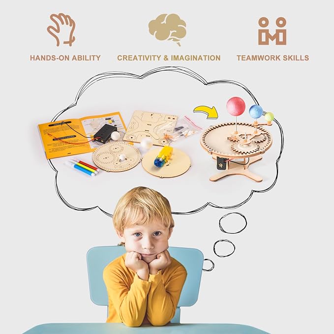 STEM Science Kits for Kids Age 8-10 8-12, Wood Building Crafts Kits for Boy | STEM Toys for Ages 8-13 9 10 11 12-14 Year Old Gifts Ideas, Science Engineering Experiment Kit 5-7, 3D Puzzles Projects 10-12