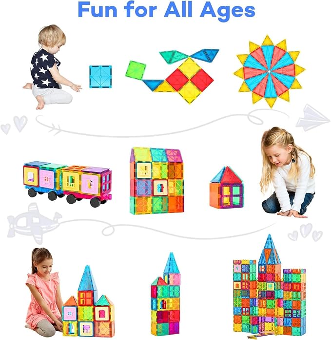 Anbalulu Magnetic Building Tiles,Magnetic Toys for Boys and Girls | Magnetic Assembly Set, Magnetic Building Blocks, 3D Stereo STEM Stacking Toys