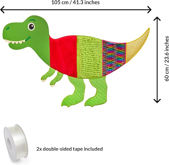Sensory Wall Panel for Kids | Touch, Feel & Learn | Dinosaur Sensory Room Toys | Activity Play Panels | Wall Busy Board | Calm Down Corner Equipment | Flip Sequin Fabric | Autism, ADHD, Anxiety