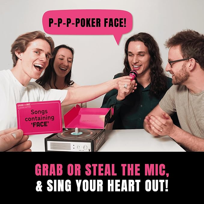 Lucky Egg Grab The Mic: Karaoke Battle, Spinning Record Timer Singing Game | Spinning Record Timer, 2-12 Players. Perfect For Family Sing-Offs And Teen Or Adult Game Nights.