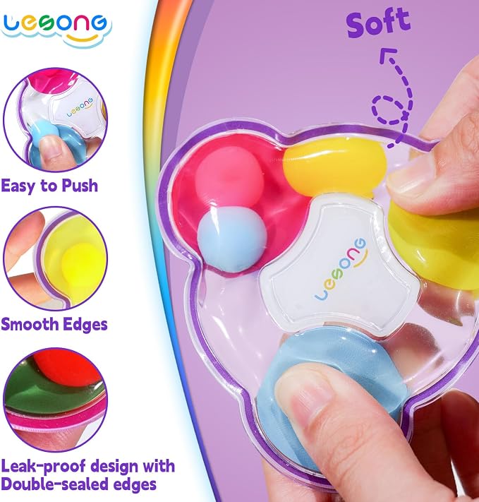 LESONG Sensory Toys for Kids with Autism: 4 Pack Color Sorting Fidget Toys - Sensory Games for Toddlers - Calm Down Color Matching Toy for Boys Girls