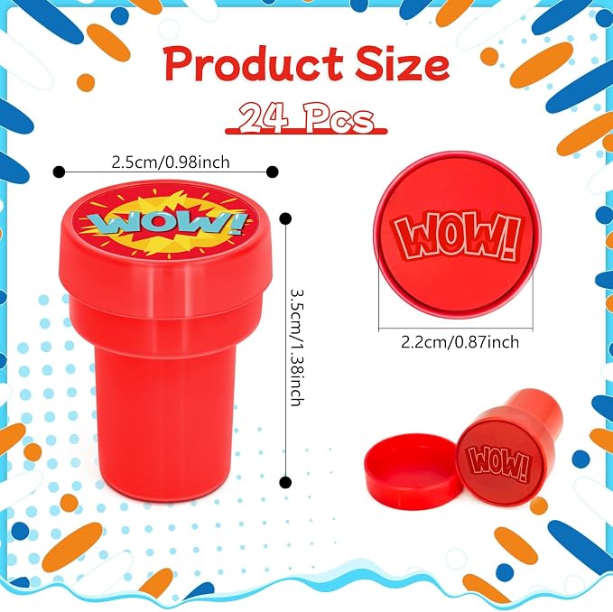 Cinrobiye 24 Pcs Positive Teacher Stampers Party Favor Set, Encouraging Classroom Reward Stamps for Kids, Teacher Supplies, Student Motivation Gifts, Goody Bag Fillers, School Activity Prizes