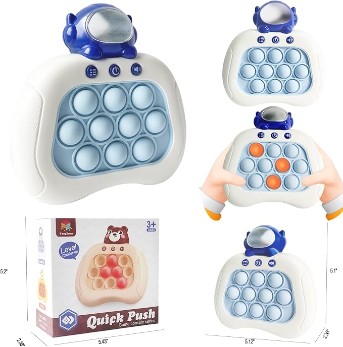 Intoypad Pop The Target! Handheld Speed Push Fidget Game Machine Astronaut | A Fun Multiplayer Game Sensory Fidget ADHD Autism Toys Birthday Gifts for 6 7 8 9 10 11 12 Years Old Kids Road Trip Car Games