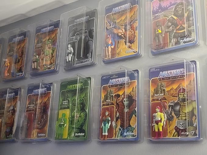 EVORETRO Action Figure Display Case for 3.75 in Carded Toy Figures Such as Star Wars, Marvel Legends, Motu, GI Joe, Durable Plastic Retro Blister Protective Cases