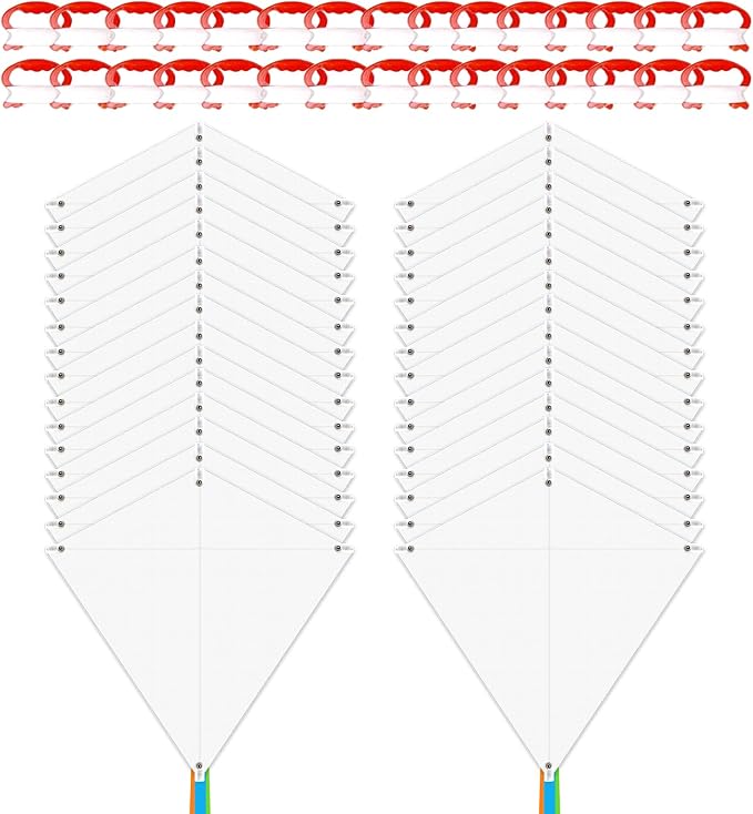 DIY Kites for Kids Kite Making Kit, Decorating Coloring Kite Party Pack | 35"*35" White Diamond Kites Kits Bulk for Boys and Girls
