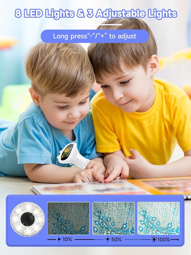 Acoath Microscope for Kids, 1000X Handheld Digital Miniscope with 2.0" Screen, Portable Pocket Microscope Education Toys Birthday Gifts for Age 3 4 5 6 7 8 9 10 Girls Boys
