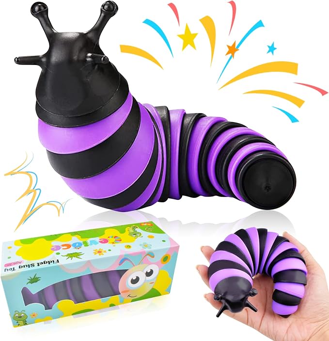 Cevioce Fidget Slug Toy, Sensory Slug Fidget Toy for Kids & Adults, 1 PC Cute Autism Sensory Toys for Autistic Children｜Easter Gifts for Girls Boys Easter Basket Stuffers Gifts for Toddlers Kids