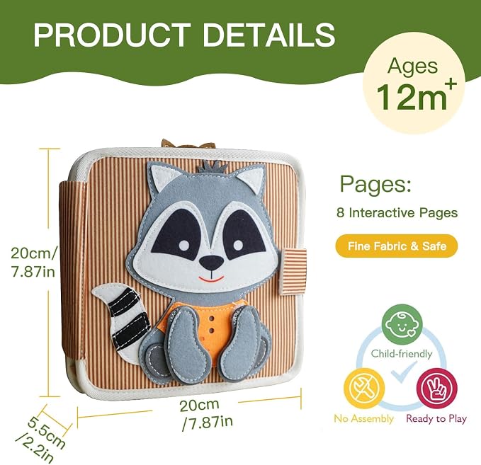 Busy Books for Toddlers 1-3, Montessori Toys, Sensory Activity Busy Boards | Toddler Toys, Felt Busy Books, Travel Toys for Boys and Girls, Gifts for Toddlers, Early Education Toys