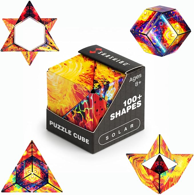 Shashibo DODECA Magnetic Puzzle Cube, Stress Relief Fidget Toy | 100+ Possible Shapes, Sensory Fidget Toy For Adults & Kids, Fun Shape Shifting Puzzle Box For All Ages
