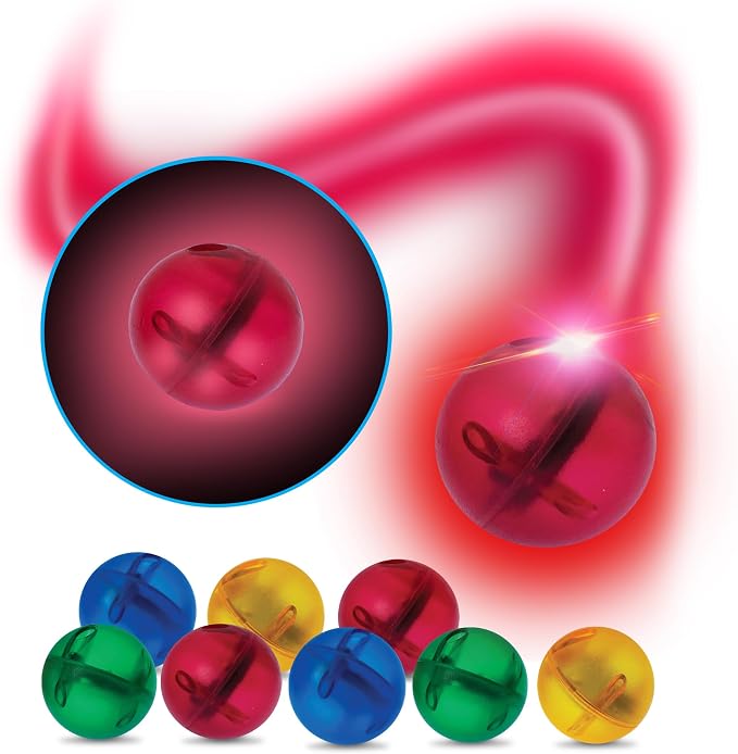 PicassoTiles Motion Activated Marbles 8pc LED Light-Up Glow in The Dark Translucent Balls for Marble Run Race Racetrack Maze Magnetic Construction Magnet Tiles Building Block STEM Education Kids Toys