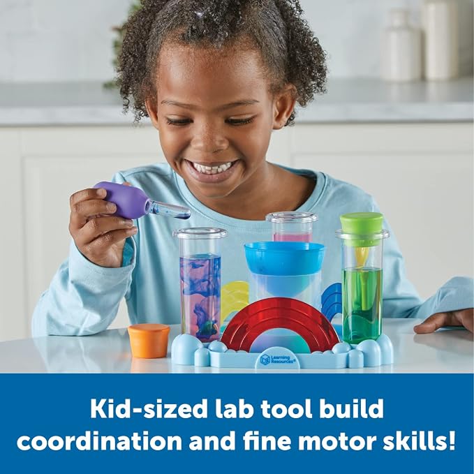 Learning Resources Rainbow Reactions Preschool Science Lab | Preschool Science Kit, Experiments for Kids, STEM Toys for Boys and Girls, 14 Pieces, Ages 4+