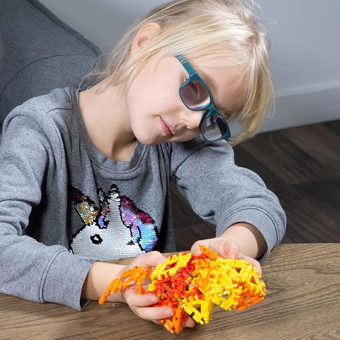 That Hinge Toy 150 Piece Age 7+ STEM Kids Building Toy - Dinosaurs + More | Red + Blue Creative Sensory Construction Tiles - Open Ended Play Gift Boys + Girls - Classroom Homeschool Manipulatives
