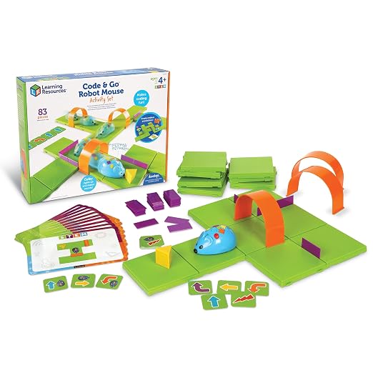 Learning Resources Code & Go Robot Mouse Activity Set | Screen‑Free Coding Robot Toy, Early Programming for Kids, STEM Robotics Kit, Ages 4+