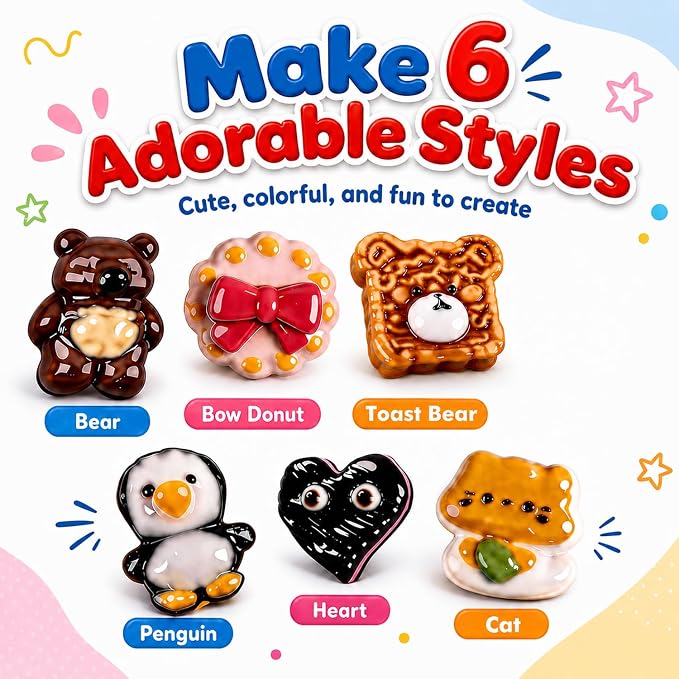 VMNlooking Taba Squishy Kit for Kids, DIY Squishy Making Kit with Cute Molds, Make Your Own Squishies Craft Kit, Soft Sensory Squeeze Toys, Arts and Crafts Gift for Girls Boys Ages 8-15