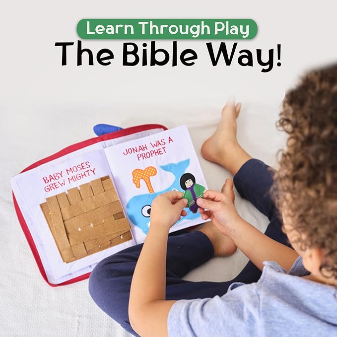 My Growing Season My Bible Quiet Book Interactive Fabric Activity for Kids | Educational Christian Toy for Toddlers & Preschoolers | Travel-Friendly and Sensory-Rich Soft Book