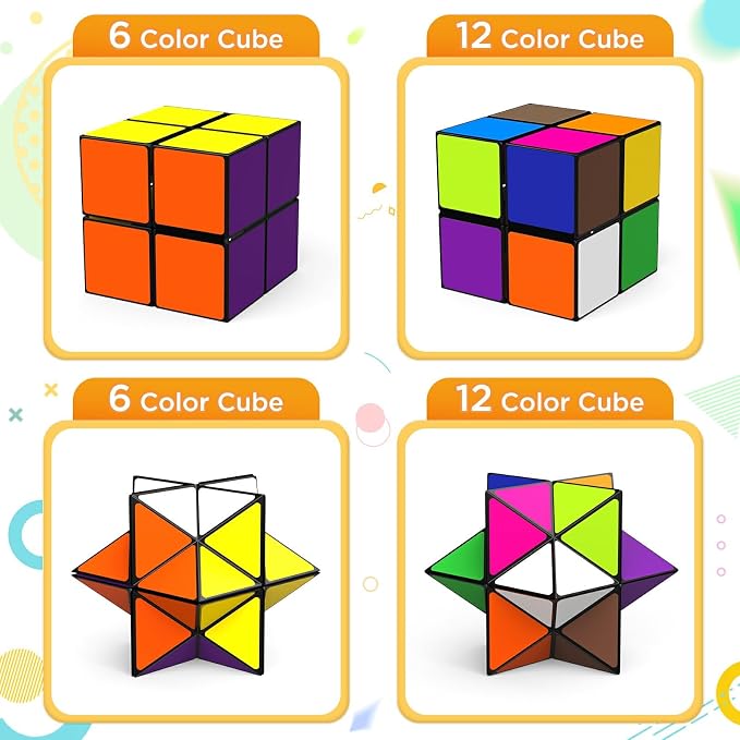 Euclidean Cube Fidget Toys for Kids 2 in 1 Star Cube Magic Cube Puzzle Toys | Fidget Cube for Kids and Adults, Yoshimoto Cube Travel Toy Stress Relief for All Age, Birthday Gifts for Boys Girls Ages 8-12